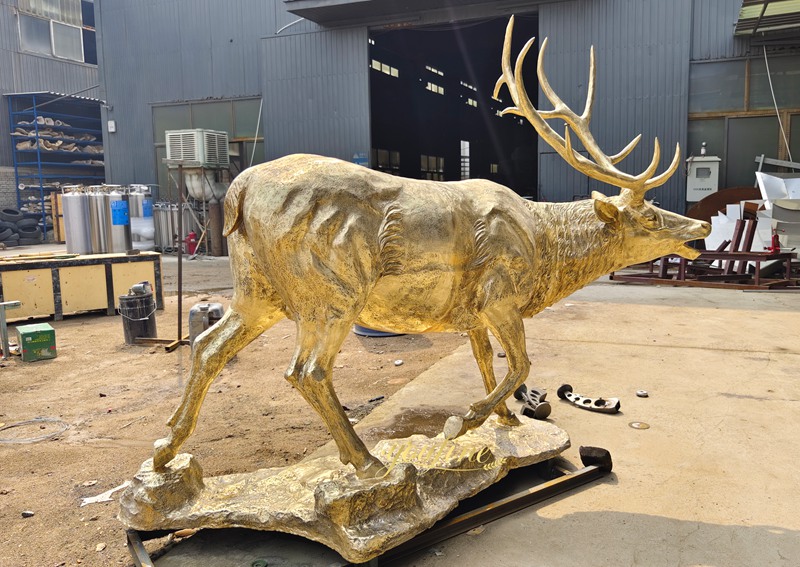 Head Held High Large Elk Statue BOKK-698 - Bronze Deer Sculpture - 5 polish Head Held High wildlife Large Elk Statue