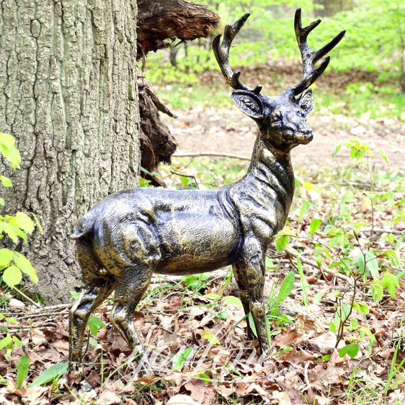 Outdoor Life Size Standing Bronze Reindeer Statue for Sale BOKK-269 - Bronze Deer Sculpture - 8