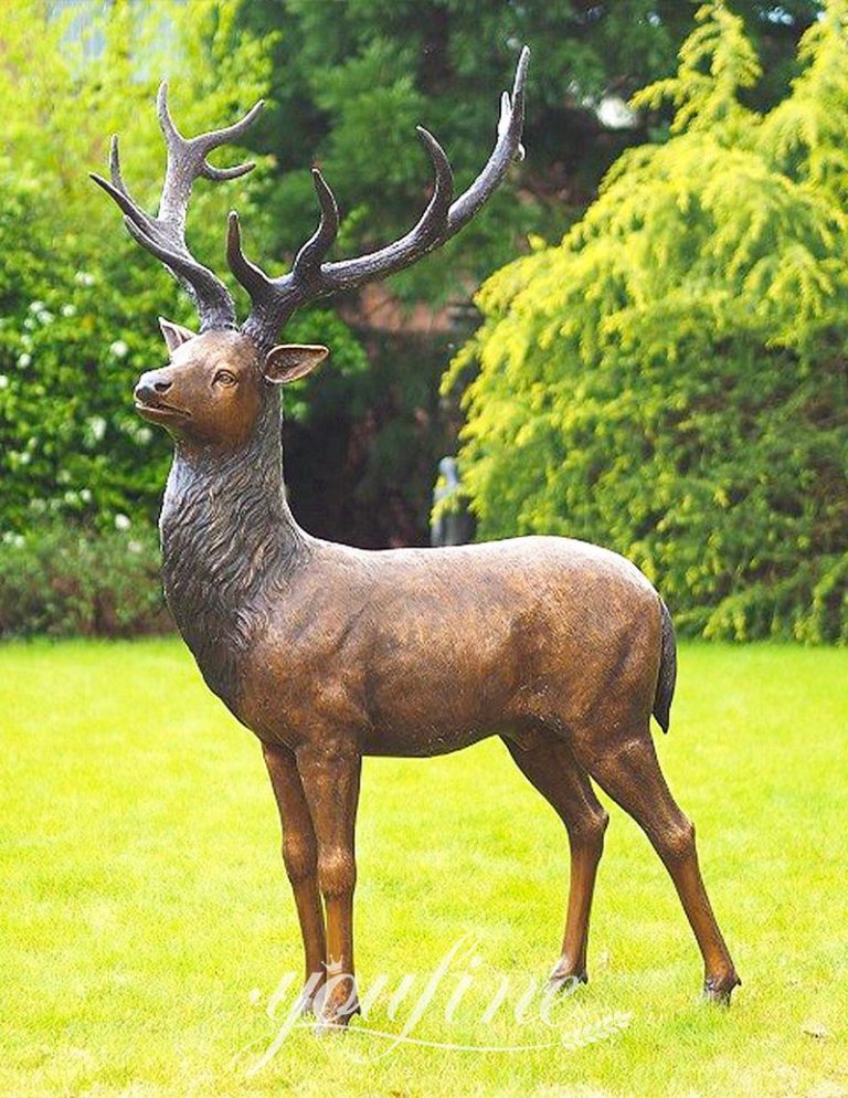 Standing Bronze Reindeer Statue YouFine Sculpture