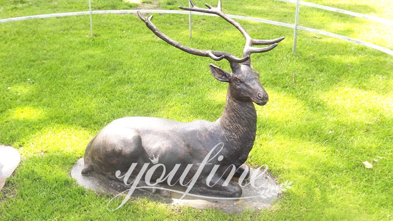 Outdoor Life Size Standing Bronze Reindeer Statue for Sale BOKK-269 - Bronze Deer Sculpture - 9