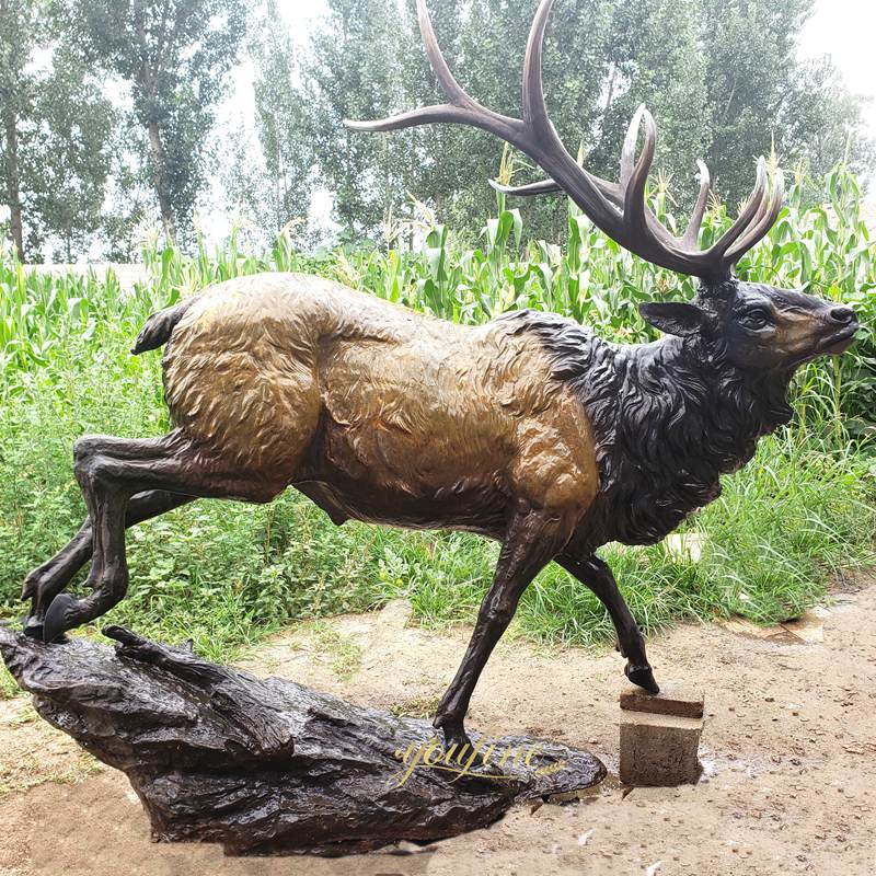 wildlife bronze Elk Statue