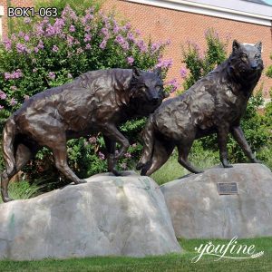 High Quality Metal Wolf Statue Custom Bronze Decor for Sale BOK1-063