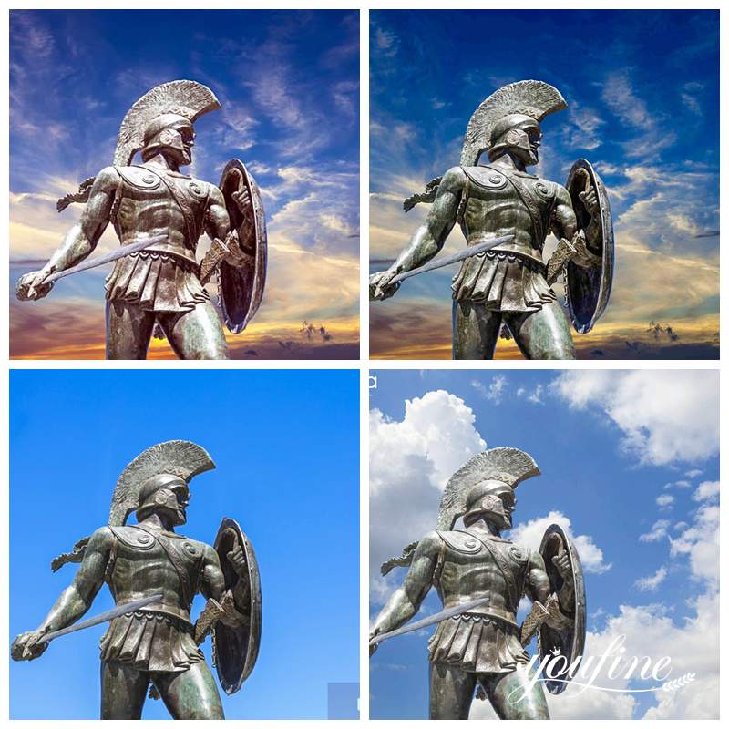 Bronze Life Size Spartan Statue Ancient Greek Soldier BOK1-099 - Bronze Military Statues - 3