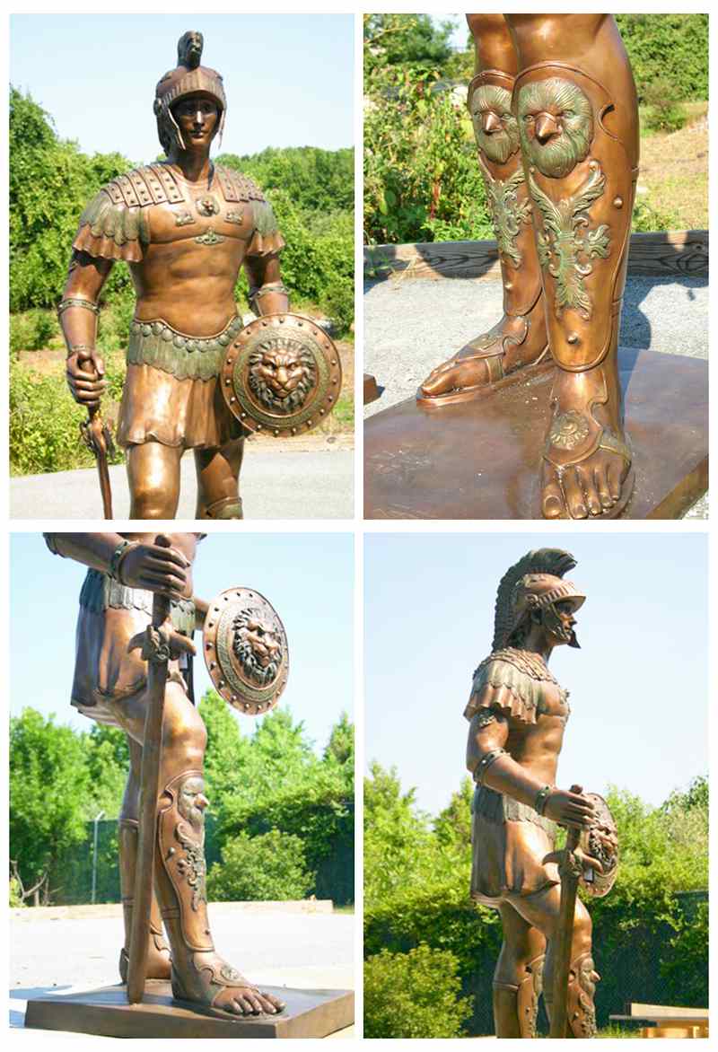 Life-size Bronze Spartan Warrior Statue Greek Soldiers BOK1-107 - Bronze Military Statues - 4