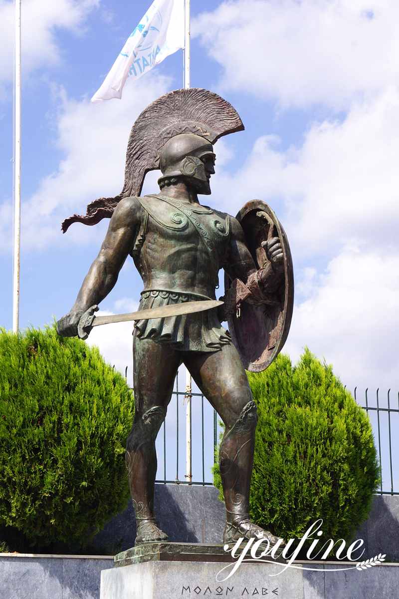 Bronze Life Size Spartan Statue Ancient Greek Soldier BOK1-099 - Bronze Military Statues - 2