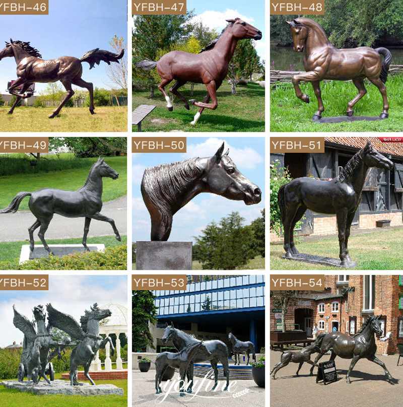 Large Bronze Horse Statue Outdoor Villa Garden Decor BOK1-137 - Bronze Horse Statues - 2