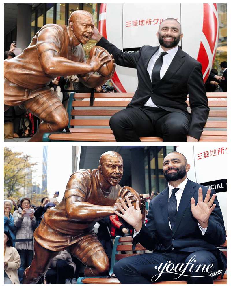 Famous Bronze Sports Statue Michael Leitch Rugby Player Art Decor BOK1-093 - Bronze Figure Sculpture - 2