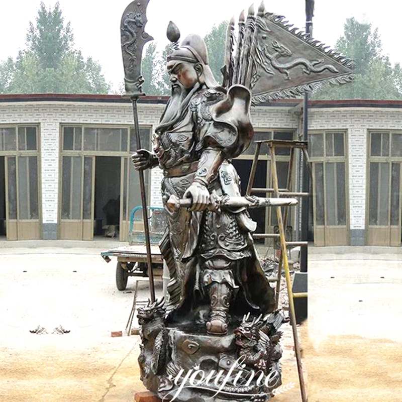 Bronze Guan Yu Statue Chinese God of War General BOK1-140 - Bronze Famous Sculpture - 3