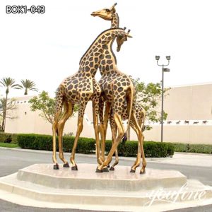 Outdoor Large Size Bronze Giraffe Statue Garden Decor for Sale BOK1-043