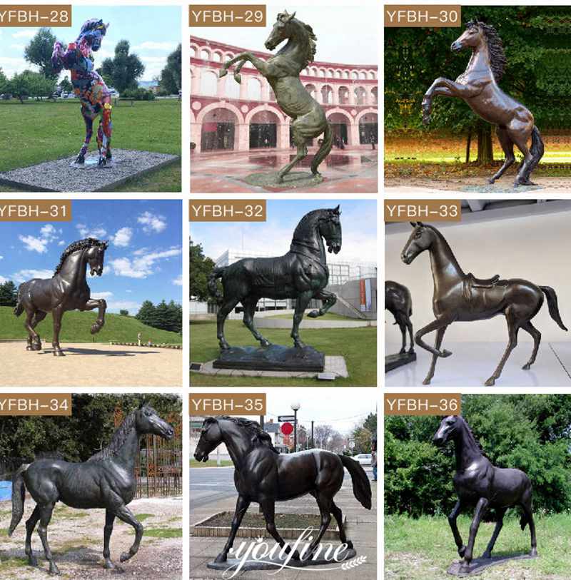 Large Bronze Horse Statue Outdoor Villa Garden Decor BOK1-137 - Bronze Horse Statues - 3