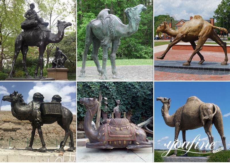 Lifesize Bronze Large Camel Statue Outdoor Street Decor BOKK-445 - Other Animal sculptures - 4