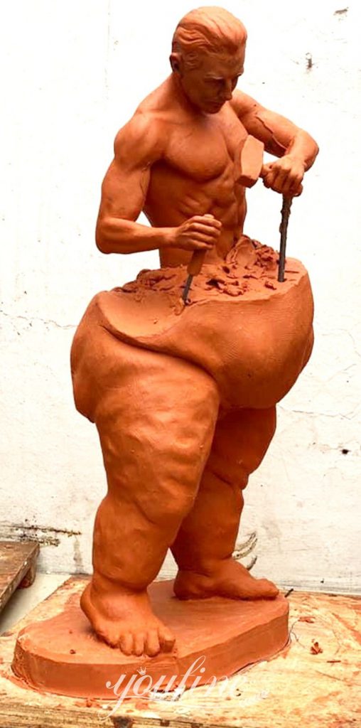 man chiseling himself-YouFine Sculpture