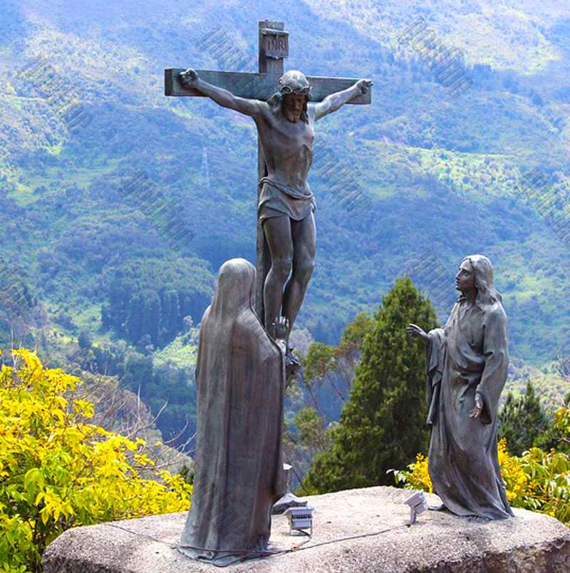 Bronze Famed Religious Statue Crucifixion of Jesus  Customized  Art BOKK-646 - Bronze Jesus Statue - 1