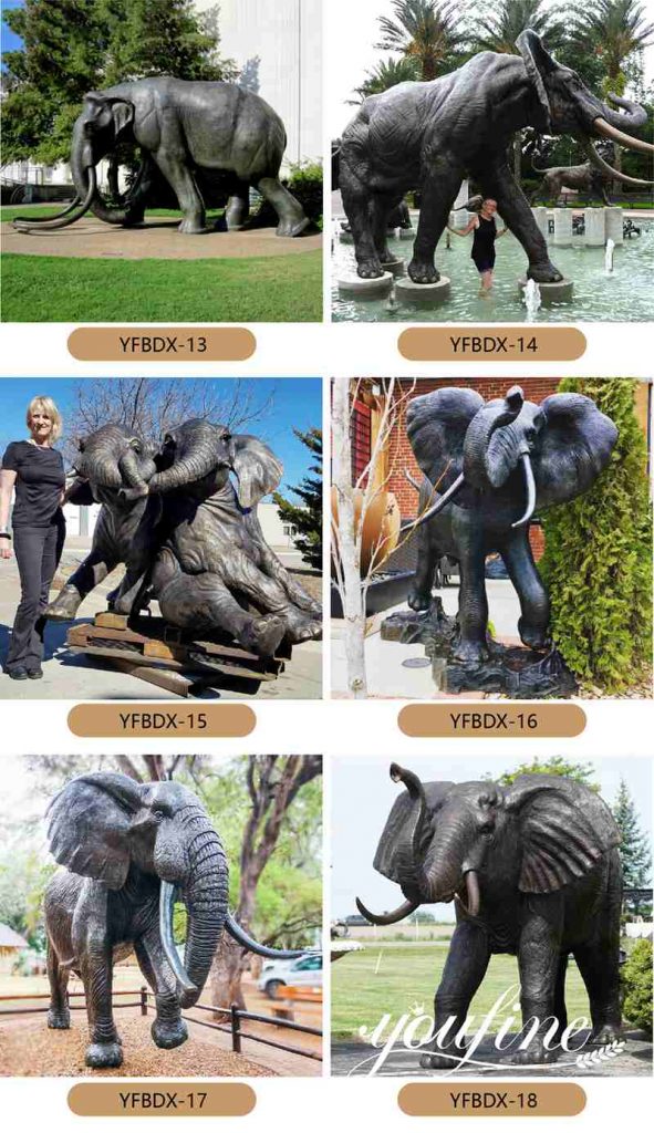Large Bronze Elephant Pool Fountain Outdoor Garden Decor BOK1-051 - Bronze Animal Fountain - 4