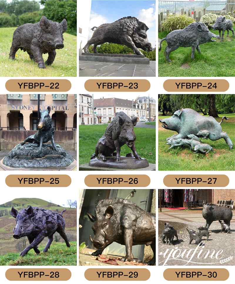 Customized Bronze Boar Fountain Zoological Park Art BOK1-121 - Other Animal sculptures - 7