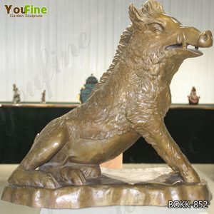 Life-size Bronze Wild Boar Garden Statue Florence Fountain BOKK-852