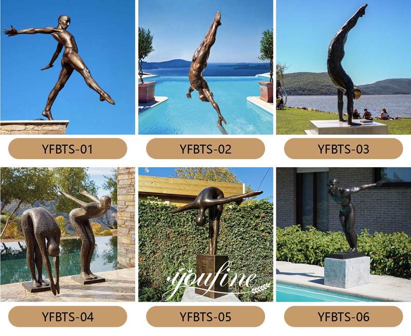 Bronze Male Diver Sculpture Golden Mean--Giant Outdoor Decor for Sale BOK1-164 - Bronze Figure Sculpture - 8