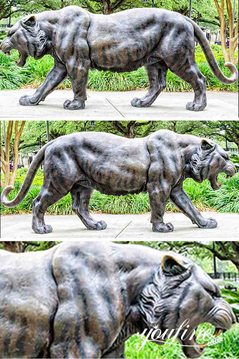 Antique Life-size Bronze Tiger Statue for Sale Garden Decor BOKK-668 - Other Animal sculptures - 2