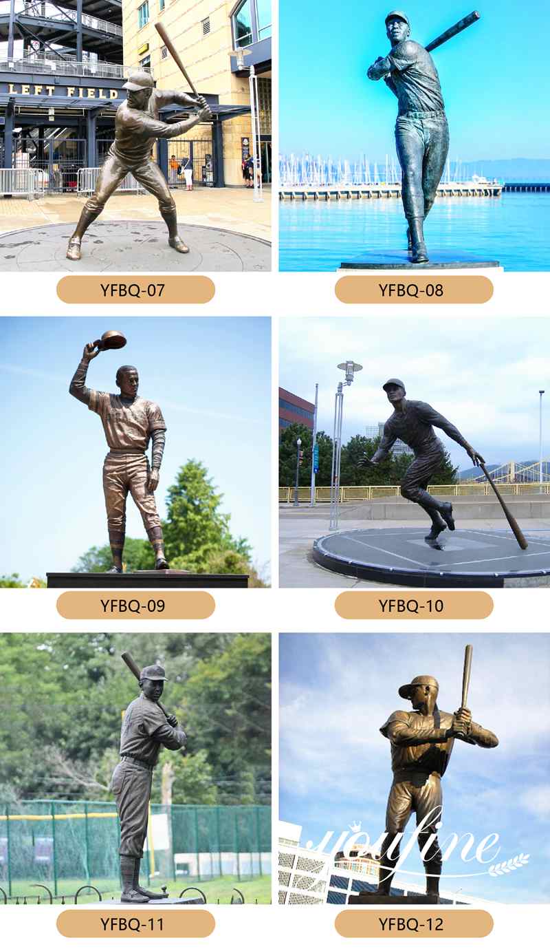 Bronze Baseball Player Statue Roberto Clemente Walker Gym Lawn Decor for Sale BOK1-080 - Bronze Famous Sculpture - 12