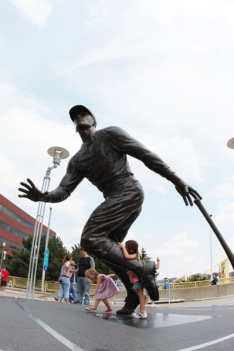 baseball player garden statue