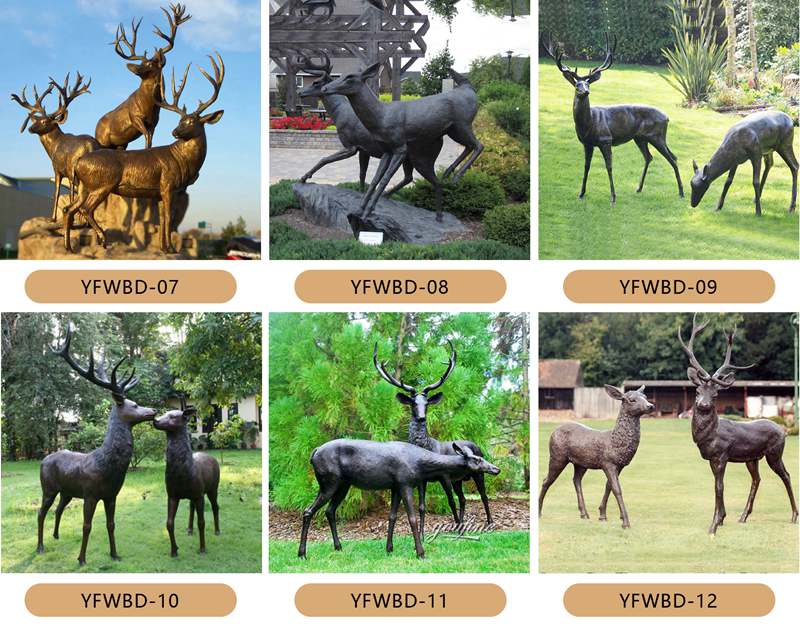 Life-size Bronze Deer Statues Mother And Baby Garden Decor for sale BOK1-026 - Bronze Deer Sculpture - 3