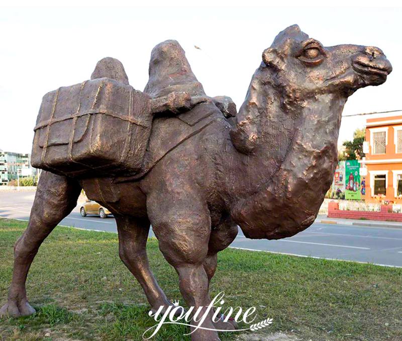 Bronze life-size Camel Statue Garden Decor for Sale BOK1-097 - Bronze Wildlife Sculpture - 2