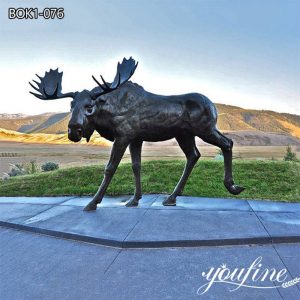 Bronze life-size Moose Statue Outdoor Garden Decor for Sale BOK1-076