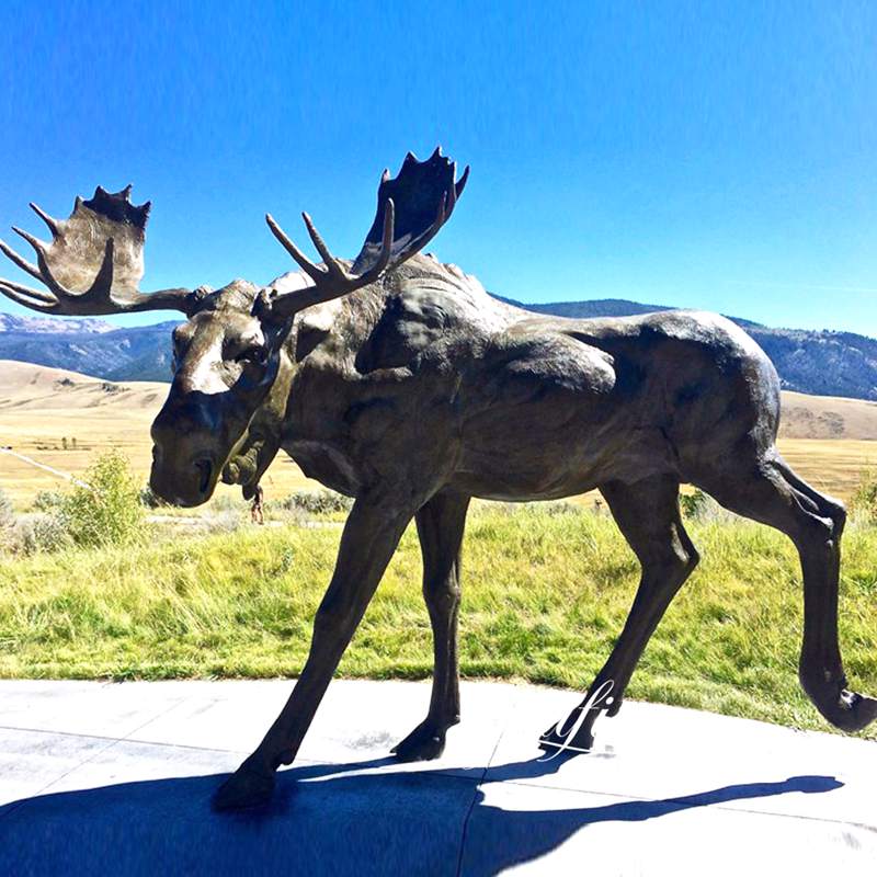 Bronze life-size Moose Statue Outdoor Garden Decor for Sale BOK1-076 - Bronze Deer Sculpture - 2