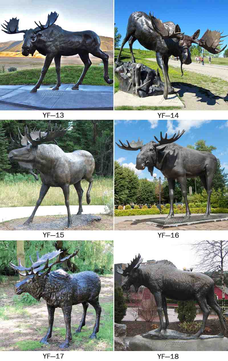 Large Bronze Moose Statue Outdoor Yard Decor for Sale BOKK-283 - Bronze Deer Sculpture - 2