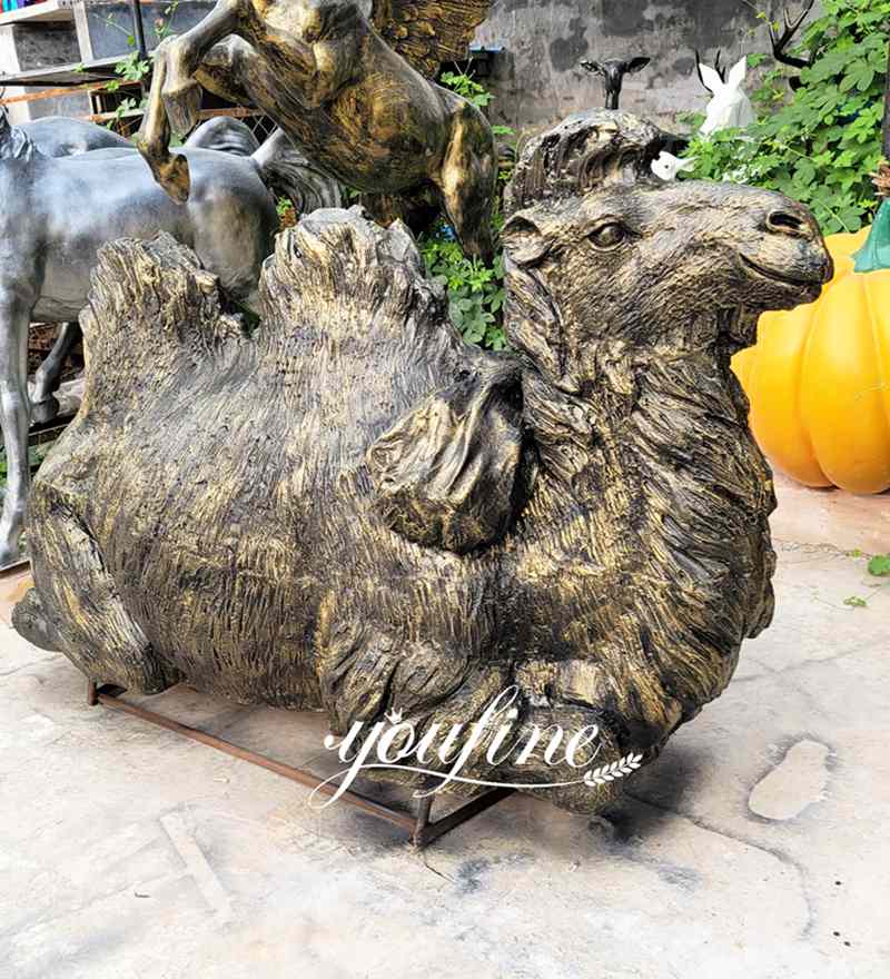 Bronze life-size Camel Statue Garden Decor for Sale BOK1-097 - Bronze Wildlife Sculpture - 8