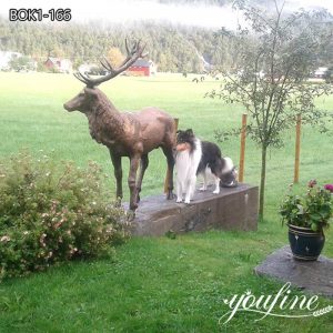 Outdoor Custom Northern Europe Bronze Deer Statue for Farm