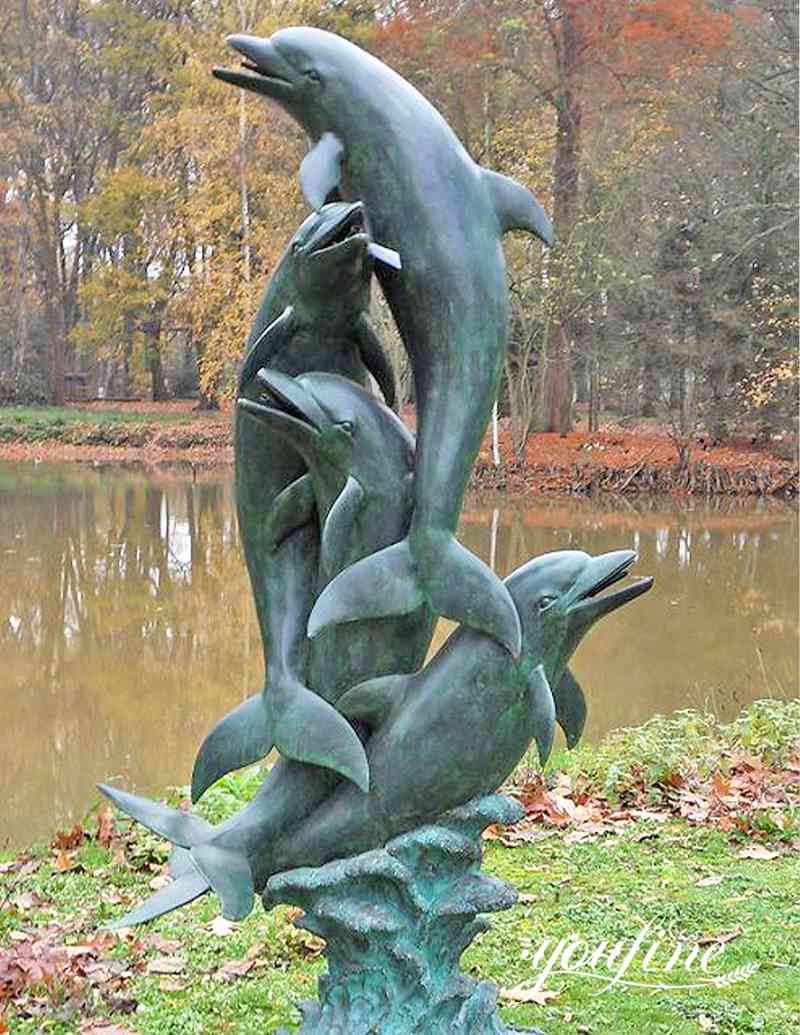 Casting Bronze Life Size Dolphin Statue for Garden Decor Supplier BOKK-394 - Bronze Dolphin Sculpture - 5