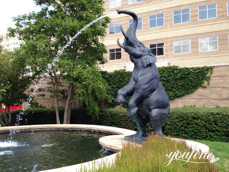 Bronze Elephant Fountain Outdoor in Water for Sale BOK1-177 - Bronze Animal Fountain - 1