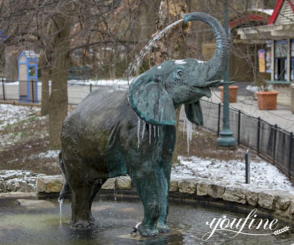 Bronze Elephant Fountain Outdoor in Water for Sale BOK1-177 - Bronze Animal Fountain - 5