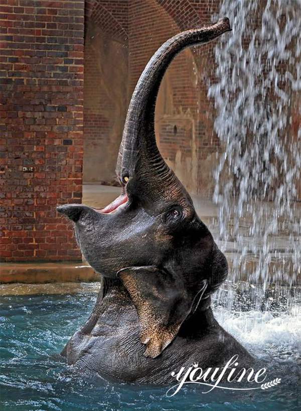 Bronze Elephant Fountain Outdoor in Water for Sale BOK1-177 - Bronze Animal Fountain - 8