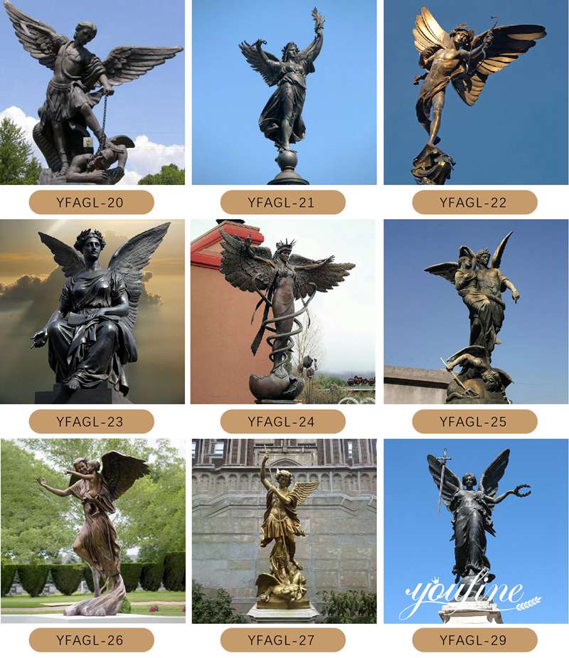 large Outdoor Garden Bronze Angel Statue for Sale BOKK-149 - Bronze Angel Sculpture - 8