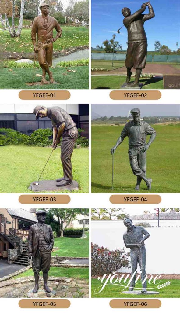 Bronze Garden Golf Statues Life-size Group Art for Sale BOK1-071 - Bronze Golf Sculpture - 9
