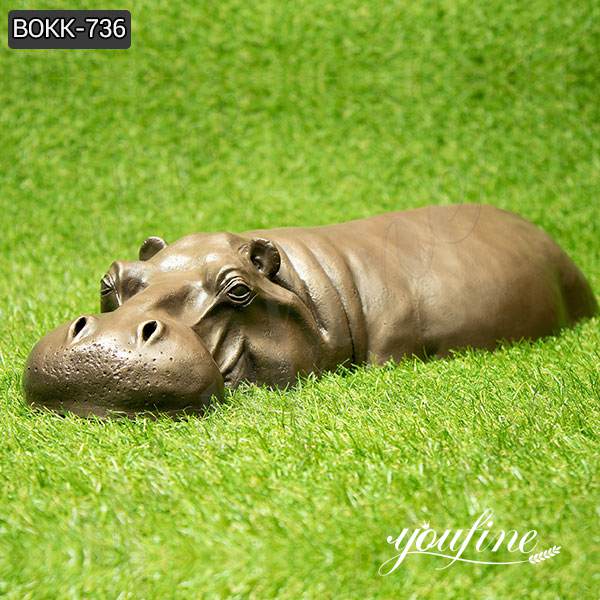 Lifesize Family Group Bronze Hippo Statue for Sale Garden Decor Art BOKK-979 - Other Animal sculptures - 1