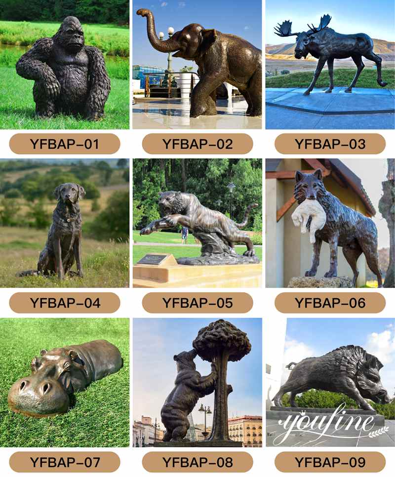 Lifesize Family Group Bronze Hippo Statue for Sale Garden Decor Art BOKK-979 - Other Animal sculptures - 9