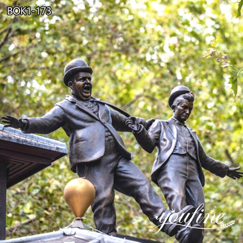 Bronze Outdoor Laurel and Hardy Statue for Sale BOK1-173 - Bronze Figure Sculpture - 2