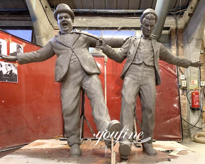 Bronze Outdoor Laurel and Hardy Statue for Sale BOK1-173 - Bronze Figure Sculpture - 3