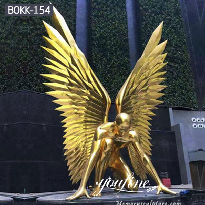 large Outdoor Garden Bronze Angel Statue for Sale BOKK-149 - Bronze Angel Sculpture - 6