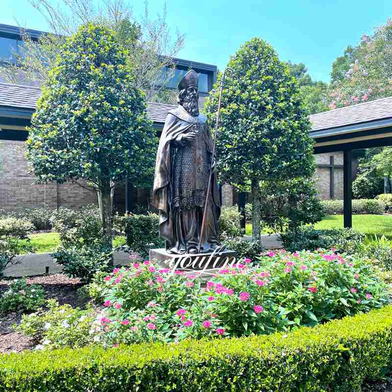 Bronze St.Patrick Garden Statue Famous Catholic figures Wholesale BOK1-169 - Bronze Saint Sculpture - 1