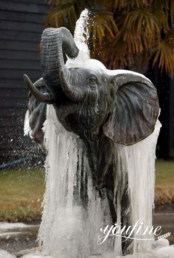 Bronze Elephant Fountain Outdoor in Water for Sale BOK1-177 - Bronze Animal Fountain - 7