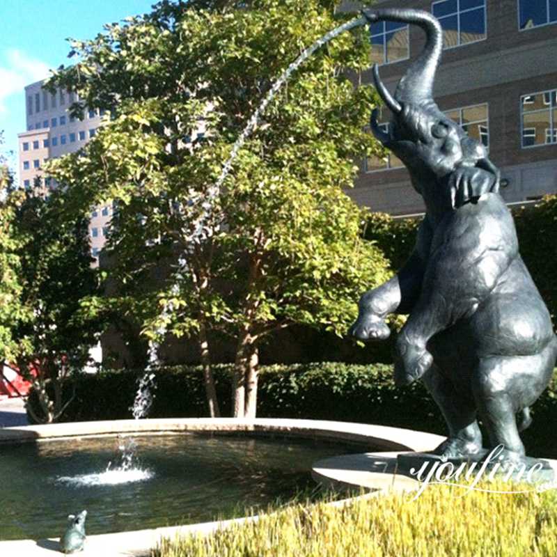 Bronze Elephant Fountain Outdoor in Water for Sale BOK1-177 - Bronze Animal Fountain - 2