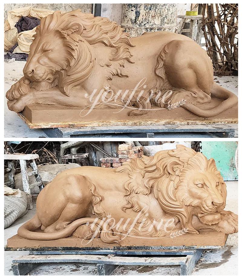 Bronze Lion Statue Home Decor BOK1-229 - Bronze Lion Statues - 6