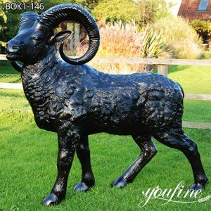 Antique Bronze Garden Sculptures Life Size Goat for Sale BOK1-146