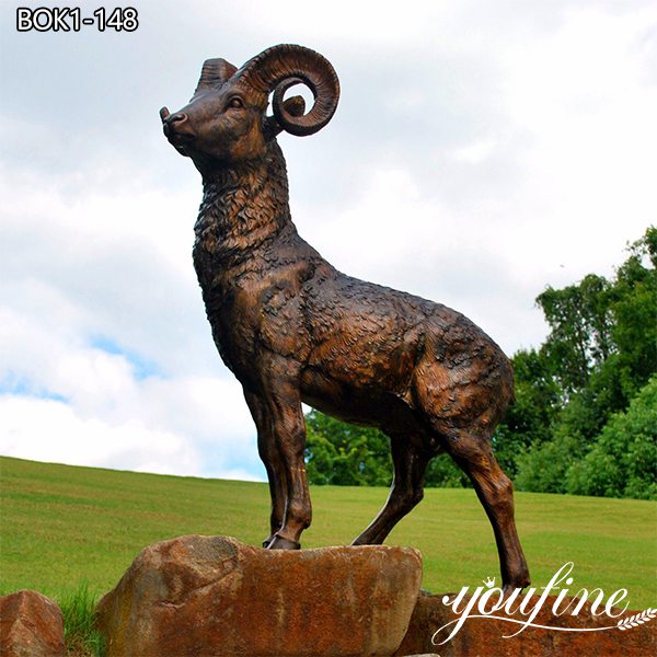 Antique Bronze Garden Sculptures Life Size Goat for Sale BOK1-146 - Bronze Wildlife Sculpture - 2