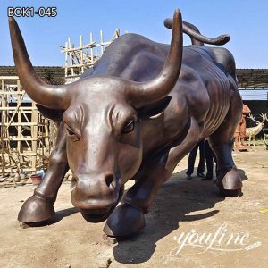 Large Modern Bronze Bull Sculpture Wall Street for Sale BOK1-045