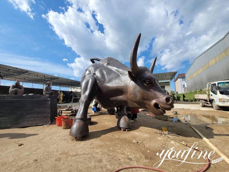 Large Modern Bronze Bull Sculpture Wall Street for Sale BOK1-045 - Bronze Bull Sculpture - 6